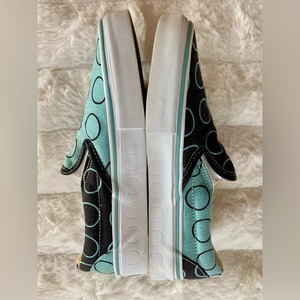 Teal/Navy Polka Dot Vans - Picture 3 of 5